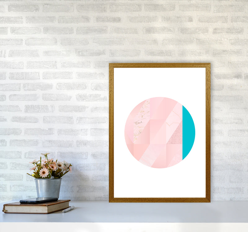 Pink Marble Circle II Abstract Art Print by Seven Trees Design