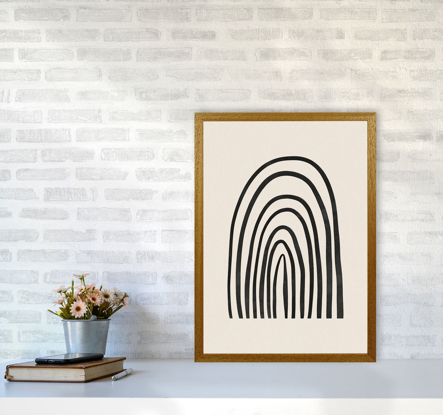 Black Watercolor Rainbow Art Print by Seven Trees Design A2 Print Only
