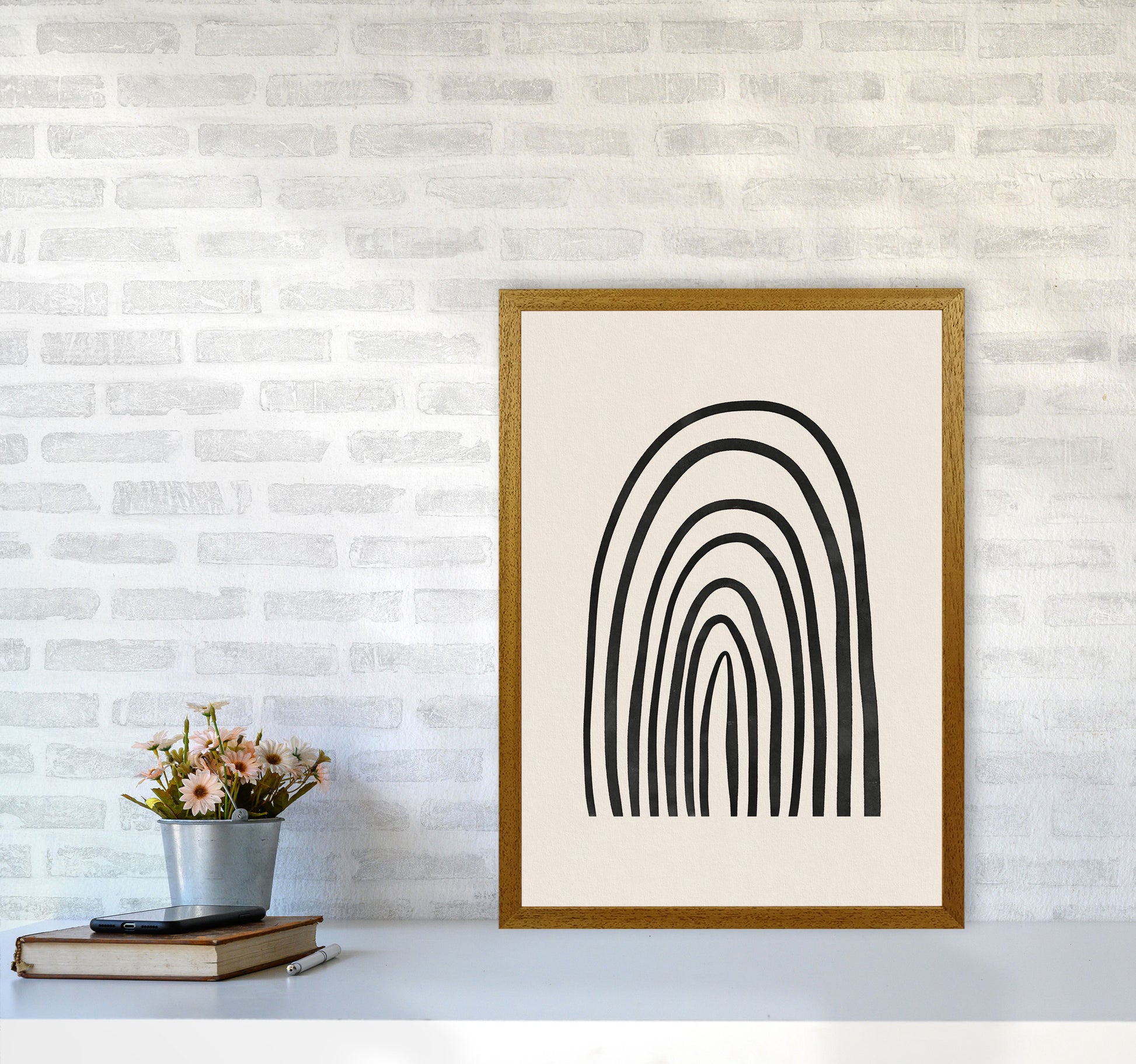 Black Watercolor Rainbow Art Print by Seven Trees Design A2 Print Only