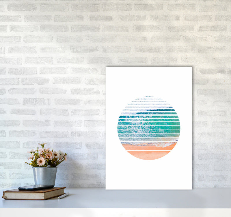 Geometric Ocean Art Print by Seven Trees Design A2 Black Frame
