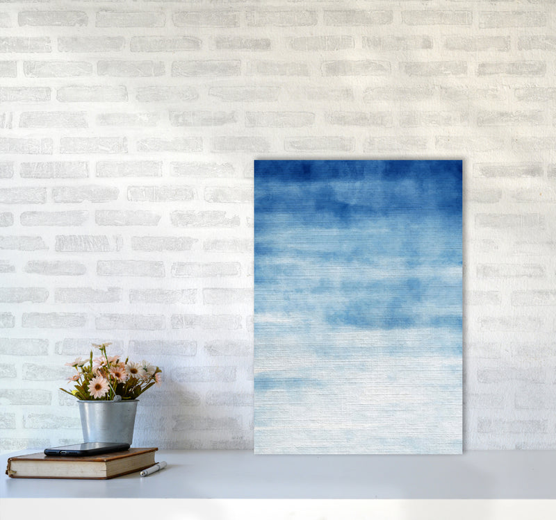 Abstract Blue Art Print by Seven Trees Design A2 Black Frame