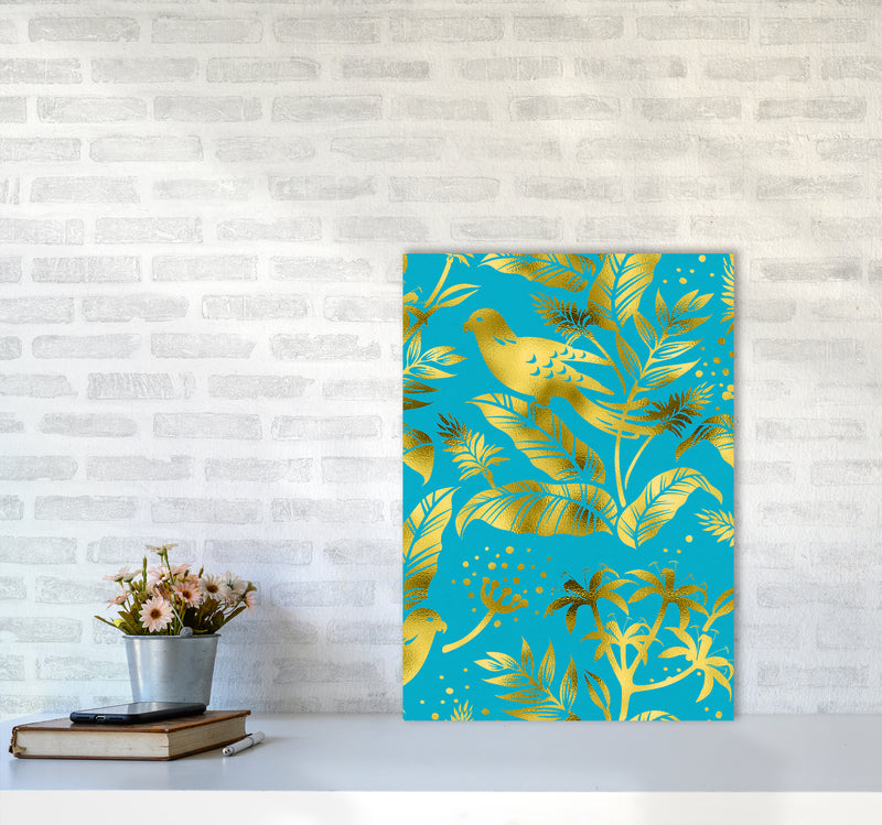 Gold Fauna Art Print by Seven Trees Design A2 Black Frame