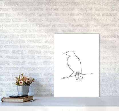 One Line Bird II Art Print by Seven Trees Design A2 Black Frame