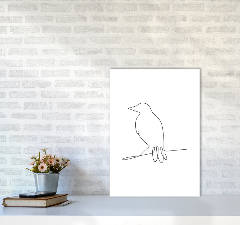 One Line Bird II Art Print by Seven Trees Design A2 Black Frame