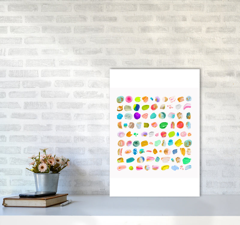 Painting Paradise Abstract Art Print by Seven Trees Design A2 Black Frame