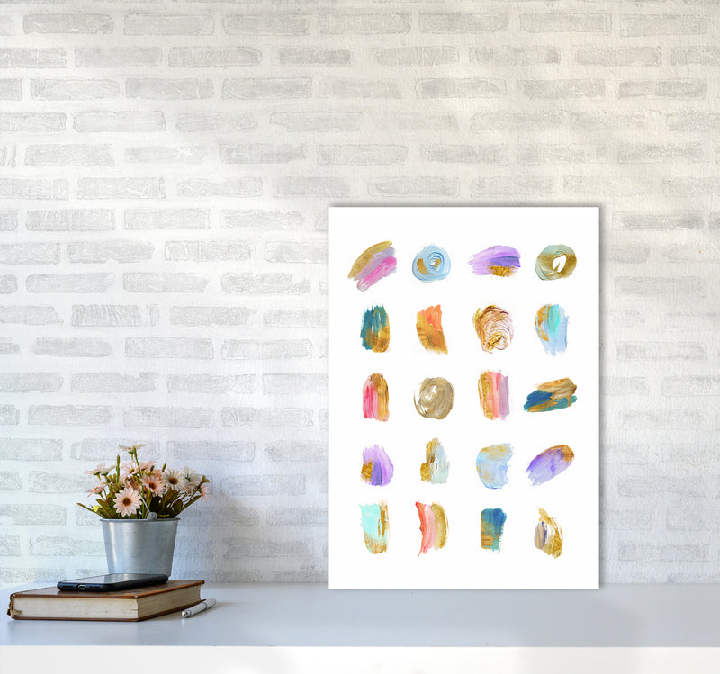 Painting Strokes Abstract Art Print by Seven Trees Design A2 Black Frame
