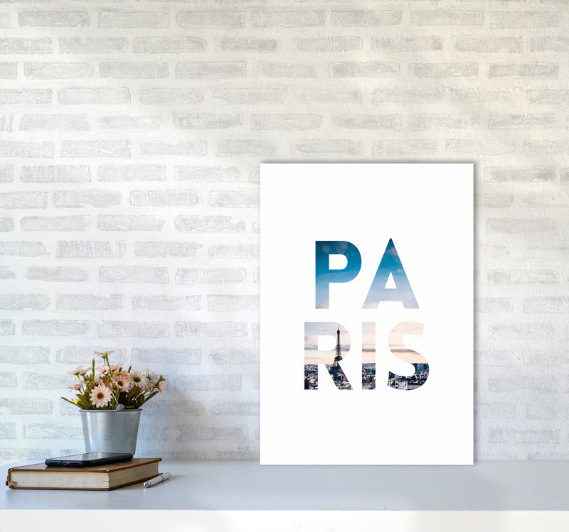 Paris Collage Letters Art Print by Seven Trees Design A2 Black Frame