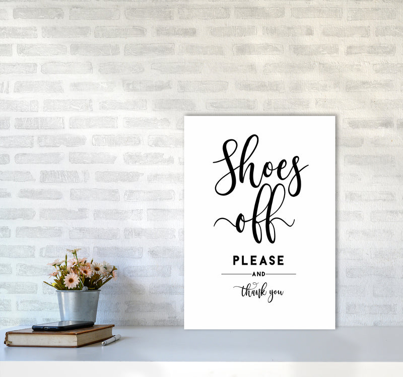 Shoes Off Quote Art Print by Seven Trees Design