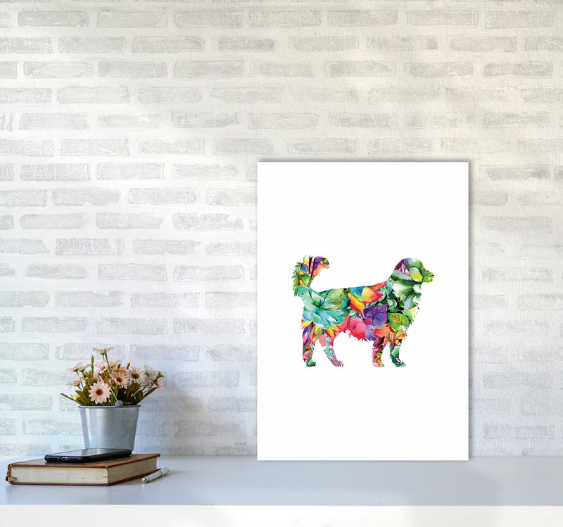 Succulents Dog Animal Art Print by Seven Trees Design A2 Black Frame