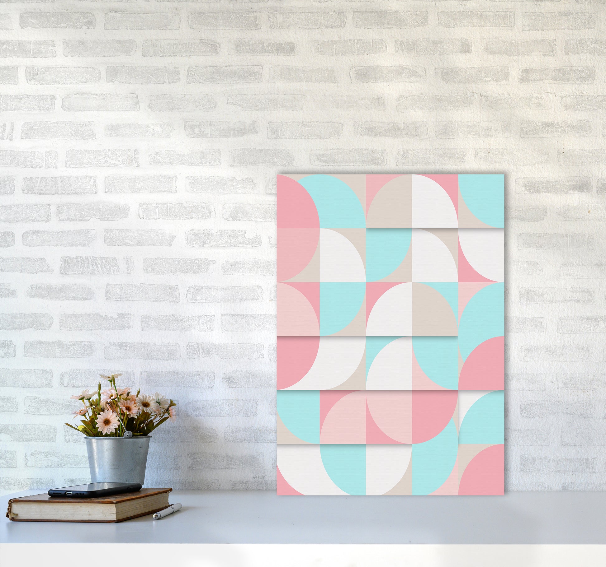 The Scandinavian Geometry Art Print by Seven Trees Design A2 Black Frame