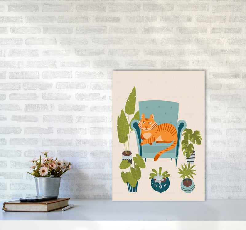 The Tiger of the city Art Print by Seven Trees Design A2 Black Frame