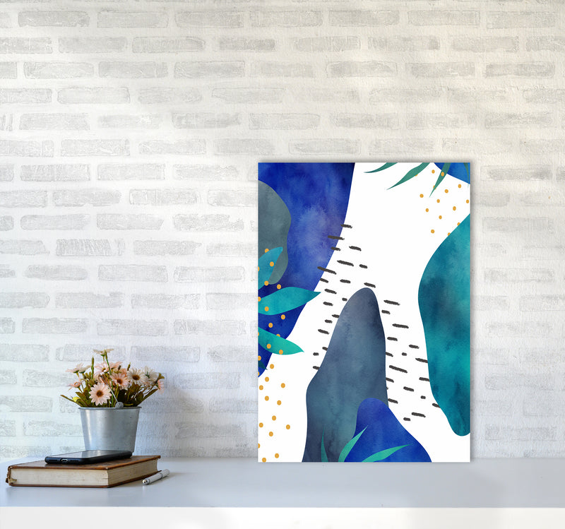 Watercolor Abstract Jungle Art Print by Seven Trees Design A2 Black Frame