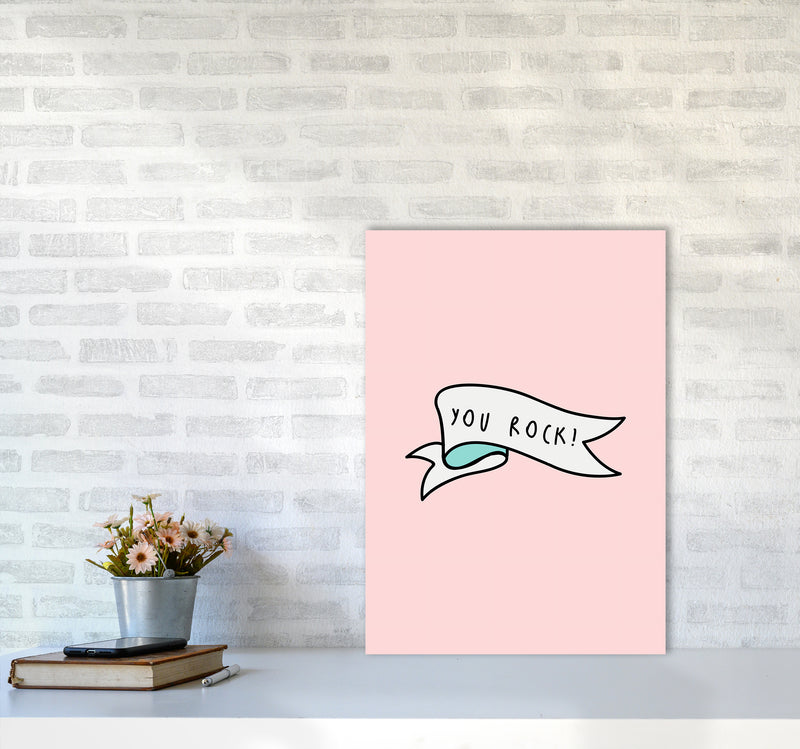 You Rock Quote Art Print by Seven Trees Design A2 Black Frame