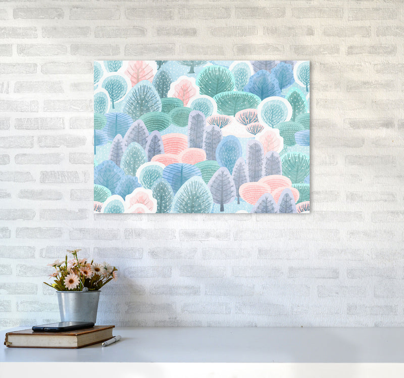 Happy Forest Art Print by Seven Trees Design A2 Black Frame
