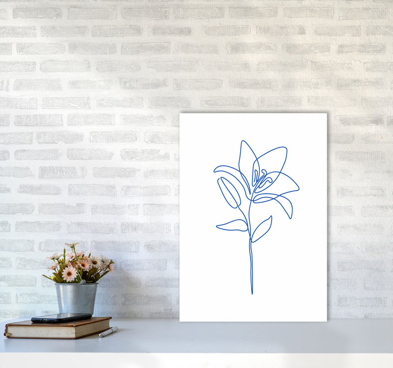 One Line Flower II Art Print by Seven Trees Design A2 Black Frame
