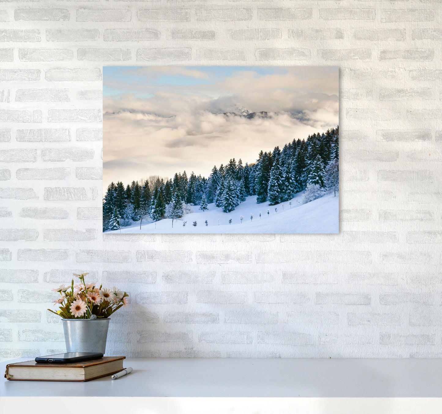 Pines in the sky Art Print by Seven Trees Design A2 Black Frame