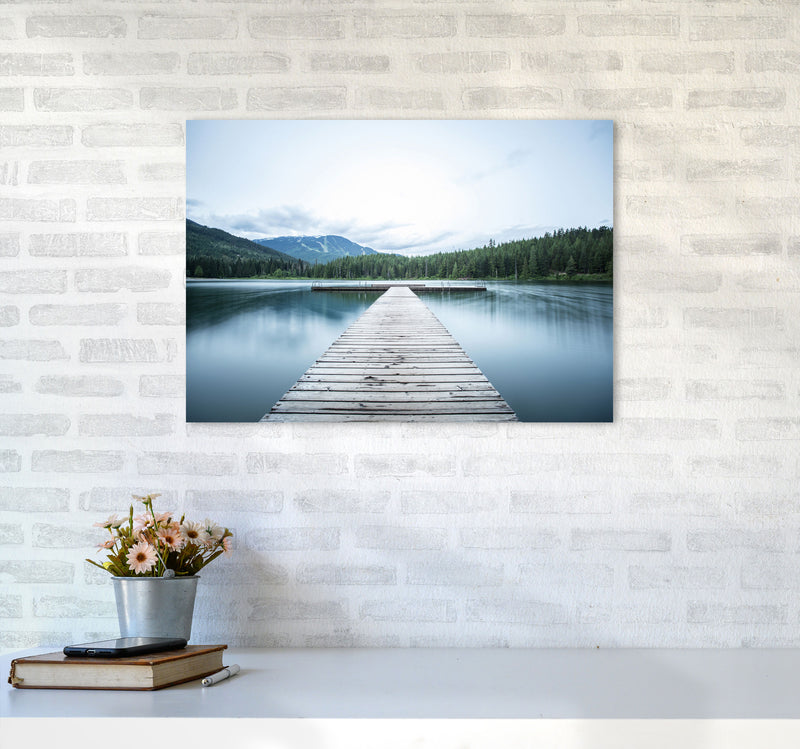 The Lake Art Print by Seven Trees Design A2 Black Frame