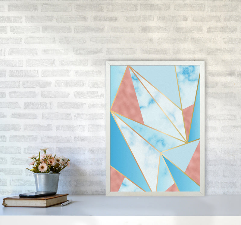 Geometric Sky Art Print by Seven Trees Design A2 Oak Frame