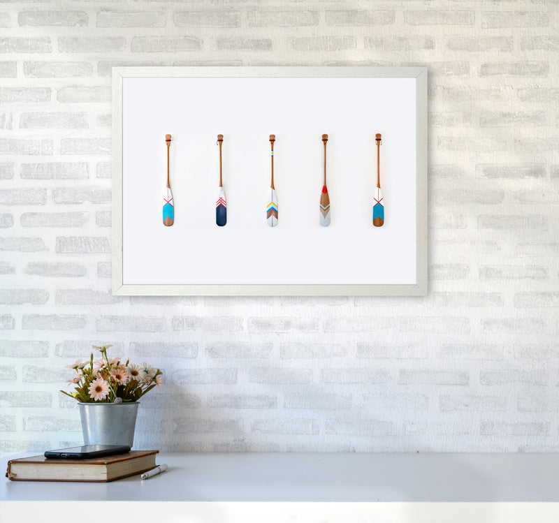 Five Oars Photography Art Print by Seven Trees Design A2 Oak Frame
