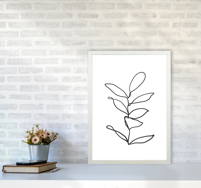 Lines Leaves II Art Print by Seven Trees Design A2 Oak Frame