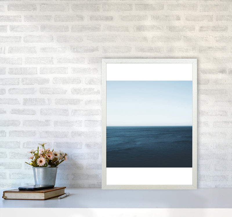 Minimal Ocean Photography Art Print by Seven Trees Design A2 Oak Frame