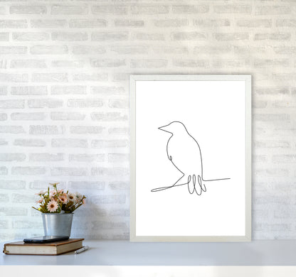One Line Bird II Art Print by Seven Trees Design A2 Oak Frame