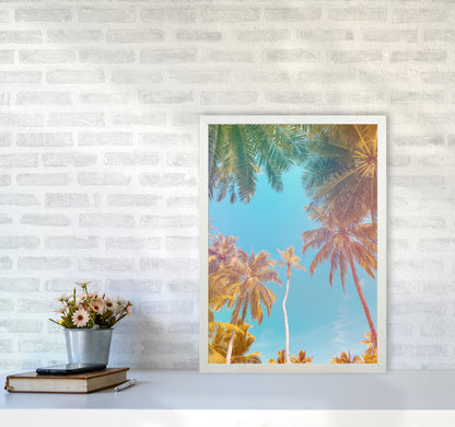 Palms Paradise Art Print by Seven Trees Design A2 Oak Frame