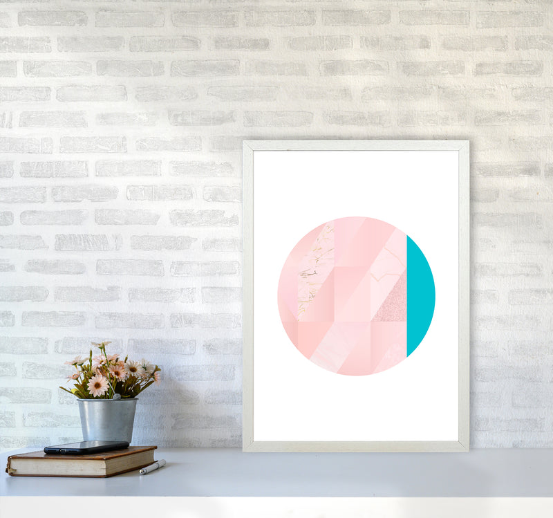 Pink Marble Circle II Abstract Art Print by Seven Trees Design
