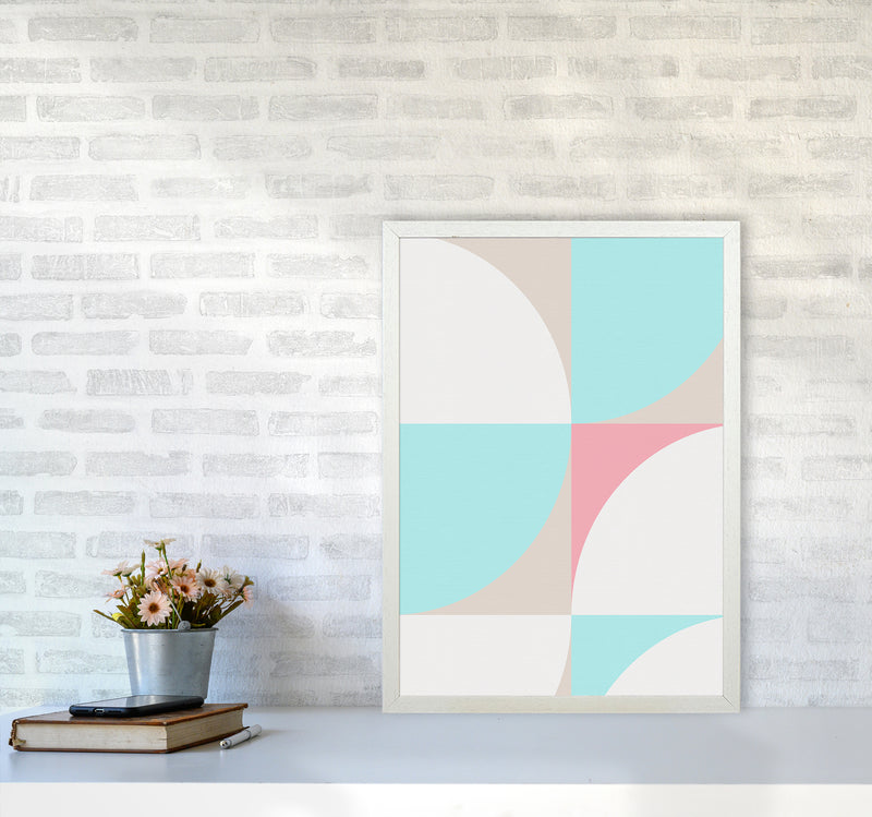 Scandinavian Shapes I Abstract Art Print by Seven Trees Design A2 Oak Frame