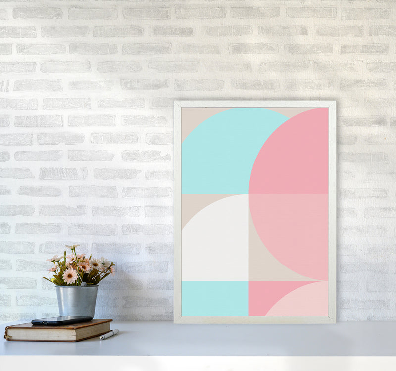 Scandinavian Shapes II Abstract Art Print by Seven Trees Design A2 Oak Frame