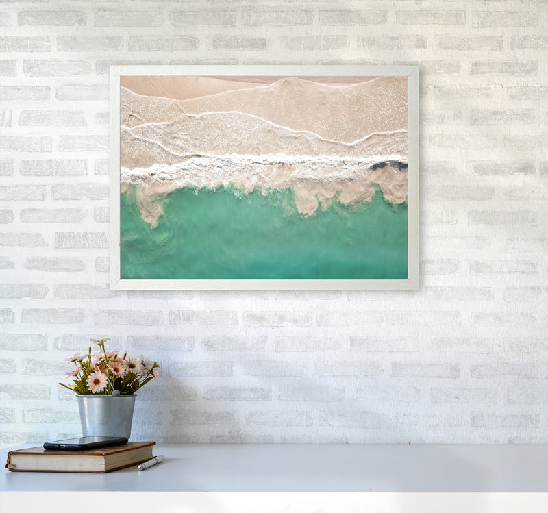 Sea From The Sky Photography Art Print by Seven Trees Design A2 Oak Frame