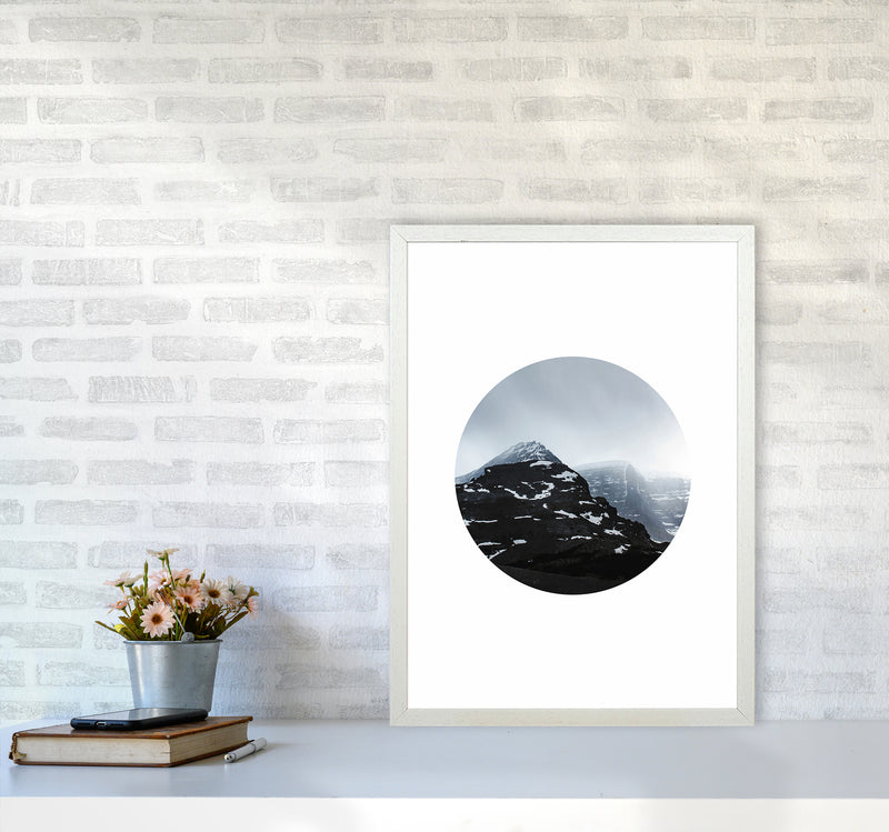 Snow Mountains Photography Art Print by Seven Trees Design A2 Oak Frame