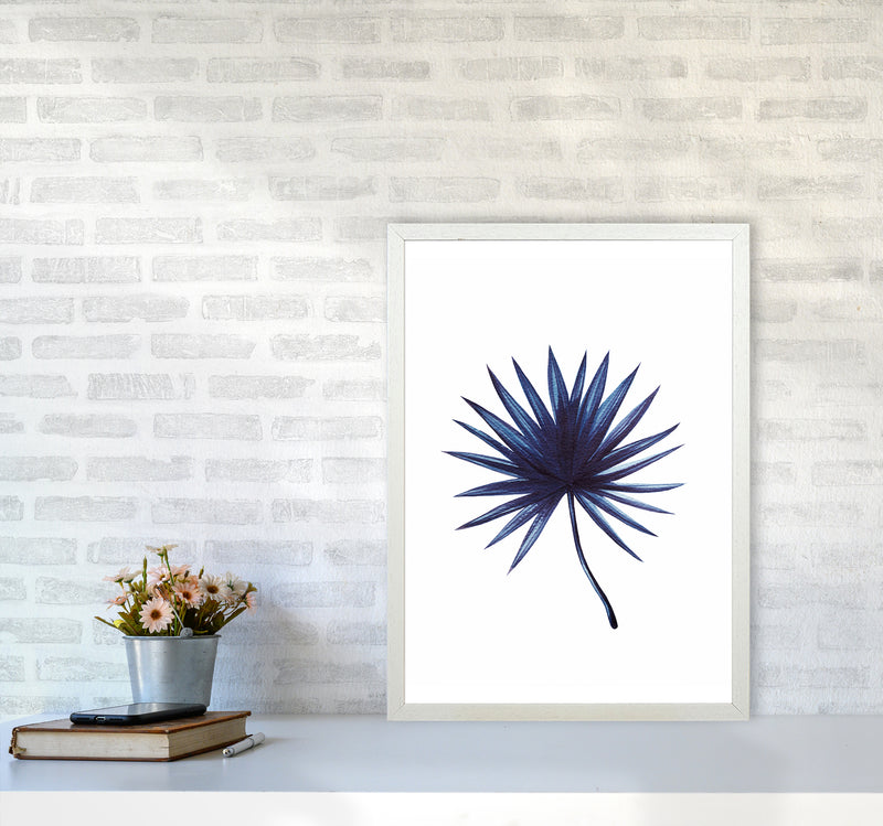 Watercolor Blue Leaf I Art Print by Seven Trees Design A2 Oak Frame