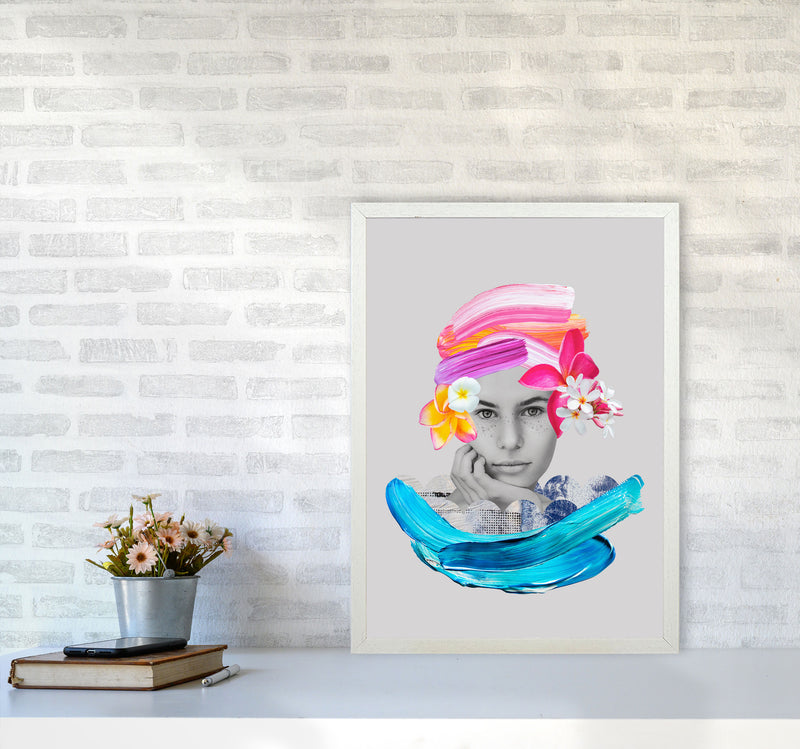 Imagination Girl Art Print by Seven Trees Design A2 Oak Frame
