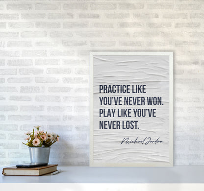 Michael Jordan Quote Art Print by Seven Trees Design A2 Oak Frame