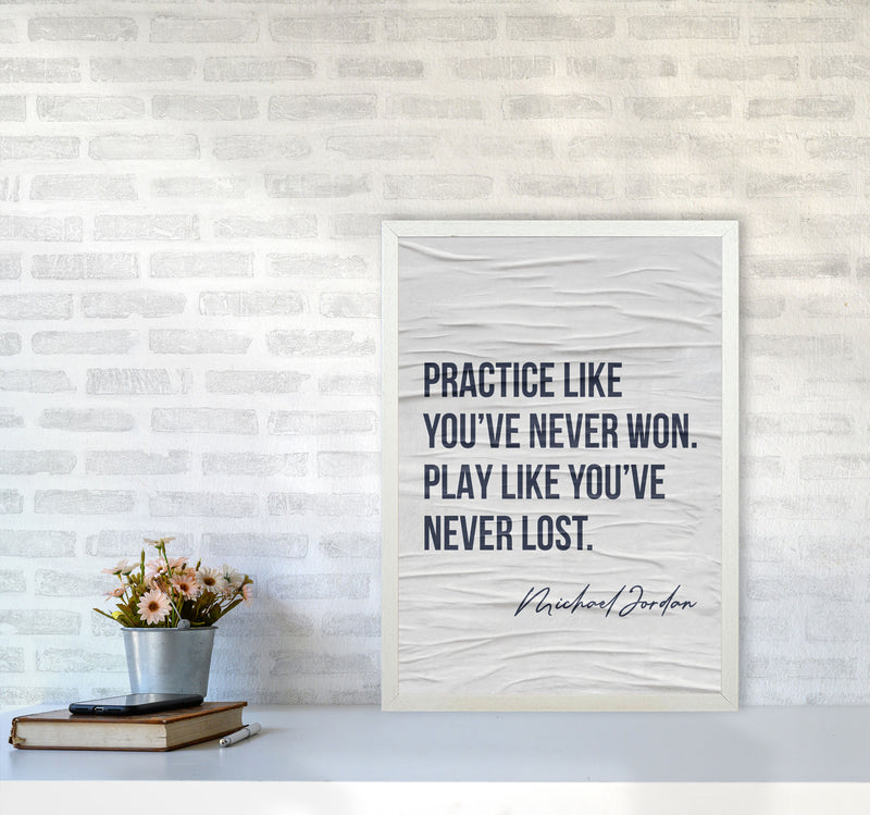 Michael Jordan Quote Art Print by Seven Trees Design A2 Oak Frame