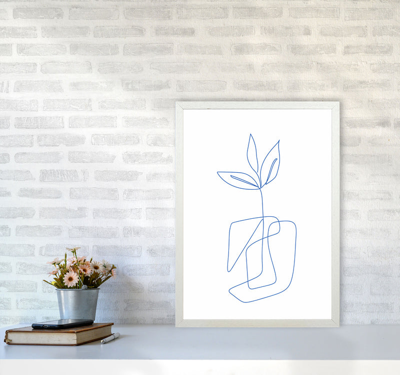 One Line Botanical II Art Print by Seven Trees Design A2 Oak Frame
