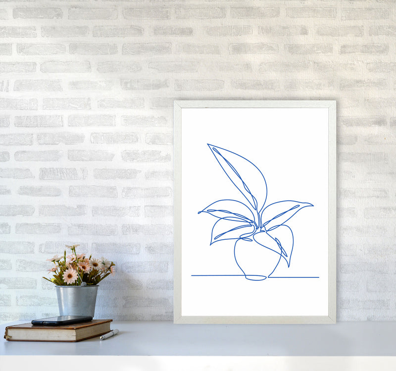 One Line Plant I Art Print by Seven Trees Design A2 Oak Frame