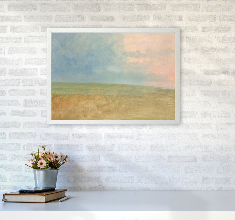 Peaceful Field Art Print by Seven Trees Design A2 Oak Frame