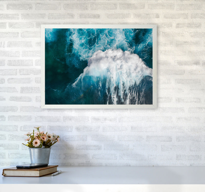 The wave Art Print by Seven Trees Design A2 Oak Frame