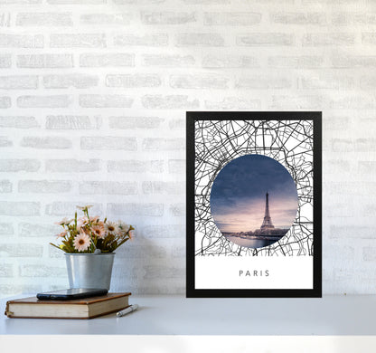 Paris Streets Collage Art Print by Seven Trees Design A3 White Frame