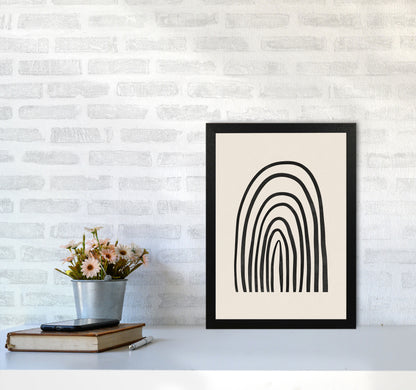 Black Watercolor Rainbow Art Print by Seven Trees Design A3 White Frame