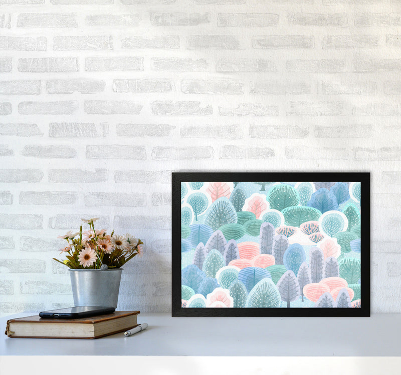 Happy Forest Art Print by Seven Trees Design A3 White Frame