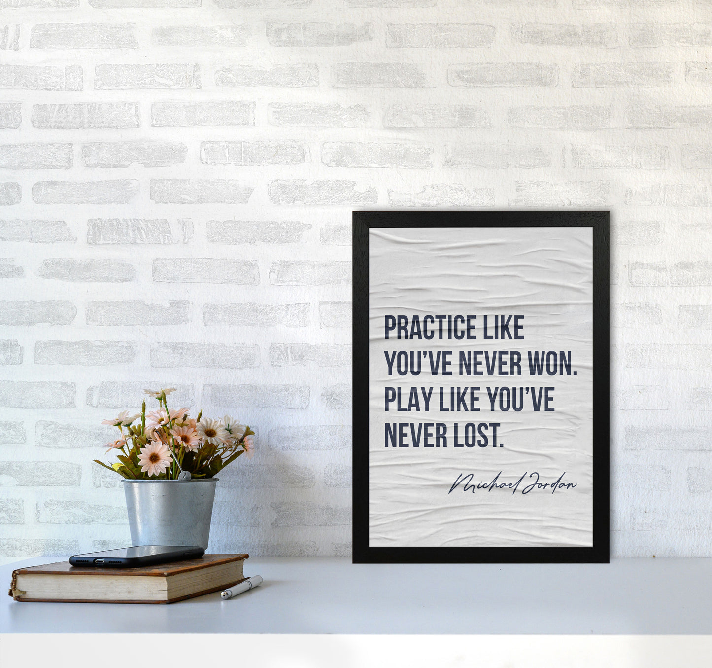 Michael Jordan Quote Art Print by Seven Trees Design A3 White Frame