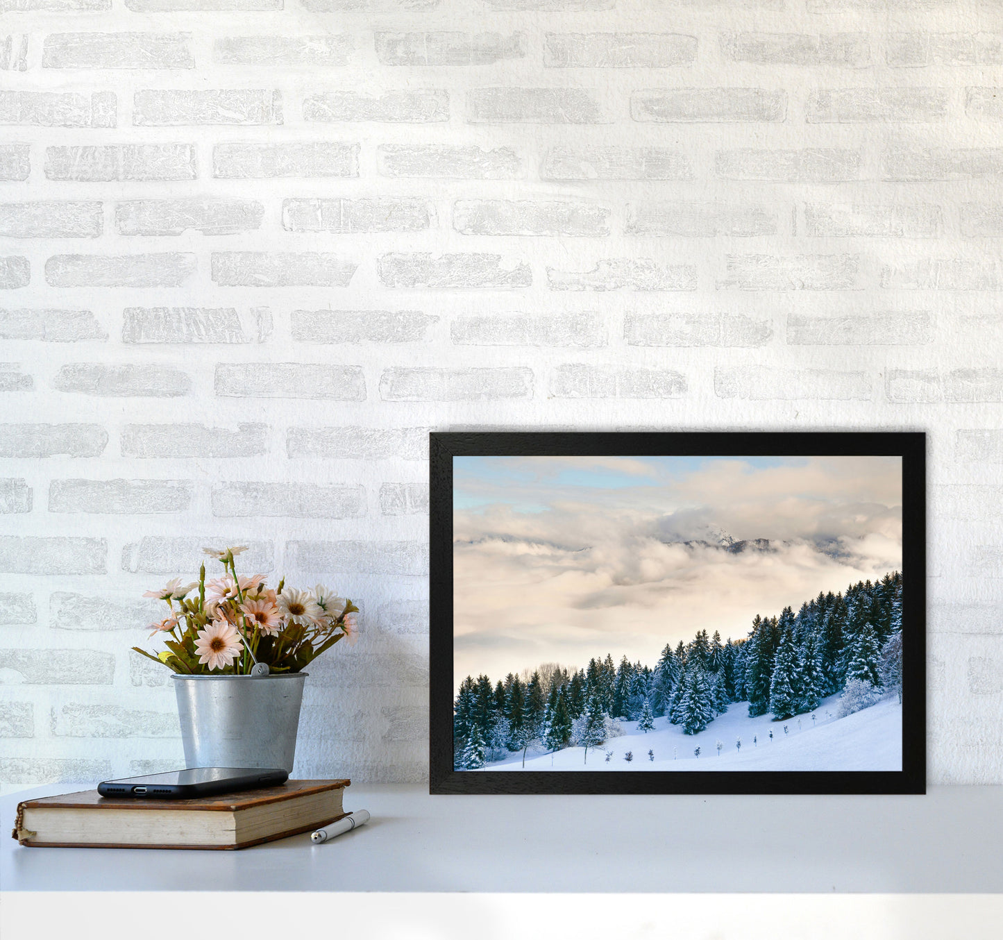 Pines in the sky Art Print by Seven Trees Design A3 White Frame