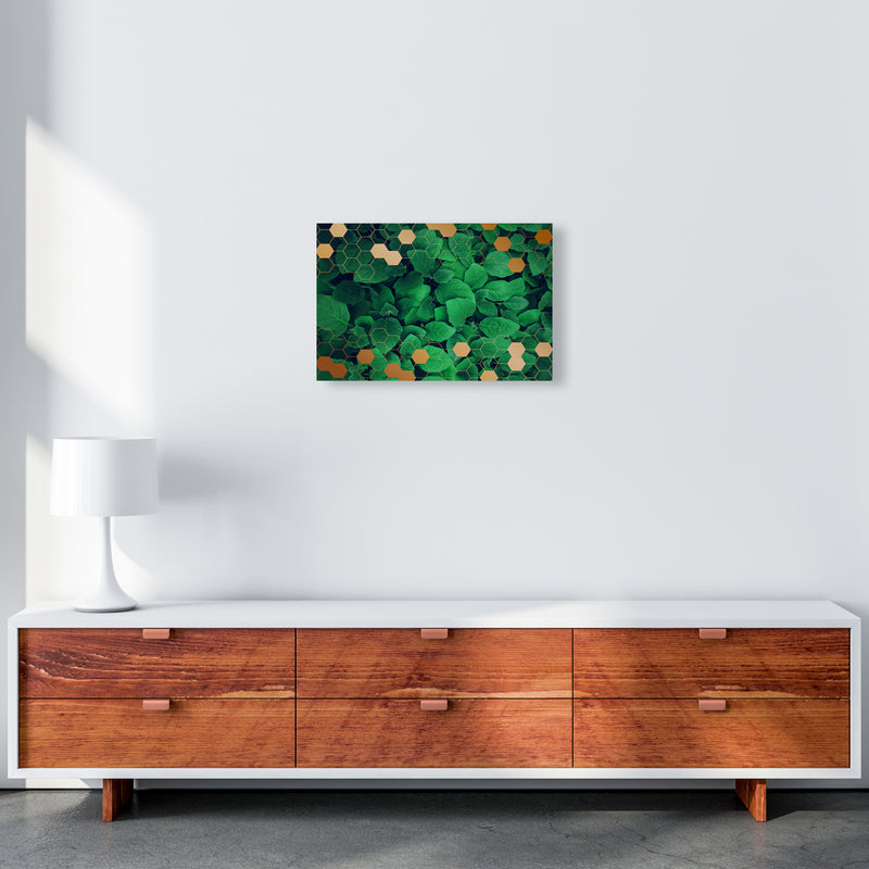 Polygonal Gold Leaves Art Print by Seven Trees Design A3 Canvas