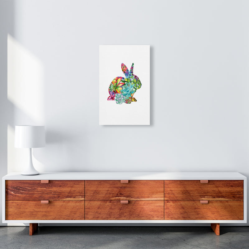 Succulents Bunny Animal Art Print by Seven Trees Design A3 Canvas