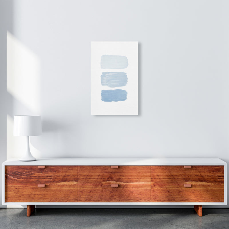 The Blue Strokes Abstract Art Print by Seven Trees Design A3 Canvas