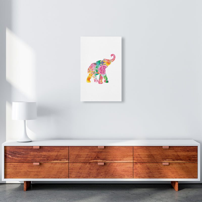 The Floral Elephant Animal Art Print by Seven Trees Design A3 Canvas