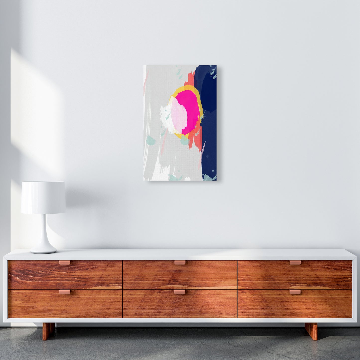 The Happy Paint Strokes Abstract Art Print by Seven Trees Design A3 Canvas
